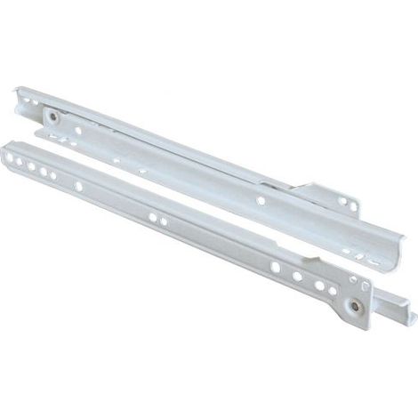 25COPPIE GUIDE PER CASSETTI CON FERMO Col. Bianco cm. 45