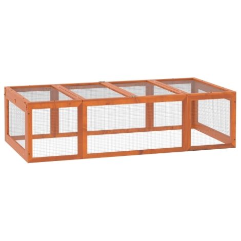 Freilaufgehege für Kleintiere Aufklappbares Dach Tannenholz Orange
On-Site