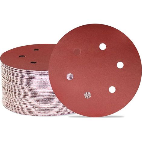 Lot de 50 disques de ponçage 150 mm 6 trous Grain 800 Papier abrasif Orbital aléatoire pour travail du bois, automobile, métal (1/5)