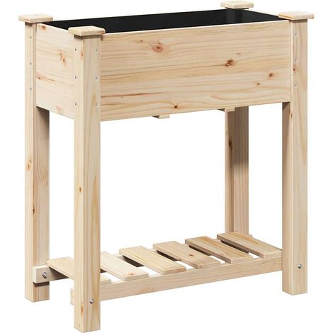 Cache-pot de jardin，Jardinière，Bac à fleurs avec étagère Beige 71 x 37 x 76.5 cm CFW69841 (1/5)