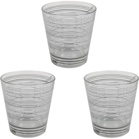 MAURY'S ROUND BICCHIERE ACQUA IN VETRO 3 PEZZI GRIGIO (1/2)