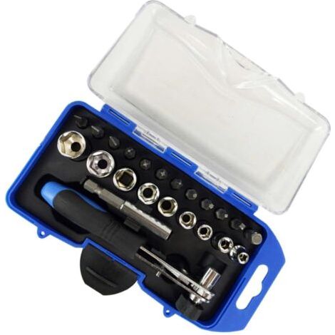 23Pièces Cliquet Tournevis pour Réparation Urgence Outils de Mécanique Automobile avec Manche Ergonomique (1/5)