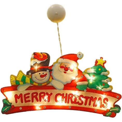 Guirlande lumineuse décorative pour fenêtre de Noël, grande taille, à ventouses, idéale pour les fêtes de Noël. (1/5)