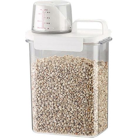 Versiegelte Haushalts-Getreideaufbewahrungsbox, transparenter Reiseimer, 1800 ml