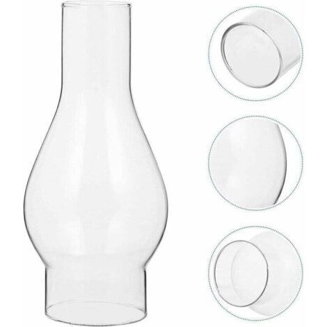 Abat-jour en Verre Transparent - Pour Lampe à Huile - Cheminée en Verre de Lampe à Pétrole - Abat-jour pour Lampe Kérosène - Accessoires Remplaçables - Size : Small (1/4)