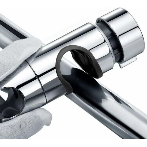 Supporto per doccetta a mano sostituibile, supporto per soffione doccia, diametro regolabile da 18 a 25 mm, ABS cromato (argento) (1/3)