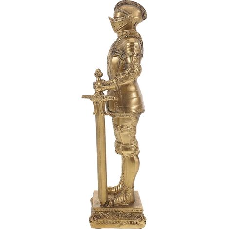 de Garde Médiévale en Résine Couleur Cuivre Statuette Miniature Décoration de Bureau et Salle de Bain Ornement de Collection Réaliste pour Intérieur (1/5)