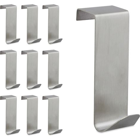 Paquete de 10 ganchos de acero inoxidable para puerta (1/5)