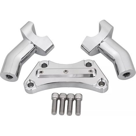Convient aux rehausseurs de guidon chromés de 10 cm de haut, avec clips supérieurs pour les modèles Tour Glide, Dyna et Road King, guidons en aluminium CNC de 10 cm. (1/5)
