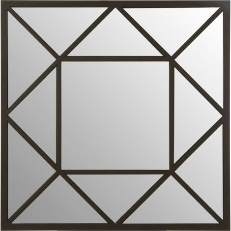Premier Housewares Descartes Black Metal Frame Wall Mirror (1/5)
