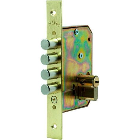 CERRADURA SEGURIDAD 4225 50 MM LATONADO 3 BULONES DESLIZANTES (1/2)