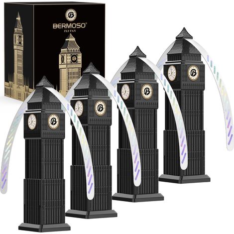 Ventilateur Anti Mouche de Table,4 X Pliable Repellent Moustique Fan éloigner Les Mouches et Les Insectes de la Nourriture,Pique-Nique et Barbecue,Chasse Mouche de Table pour Extérieur et Cuisines (1/5)