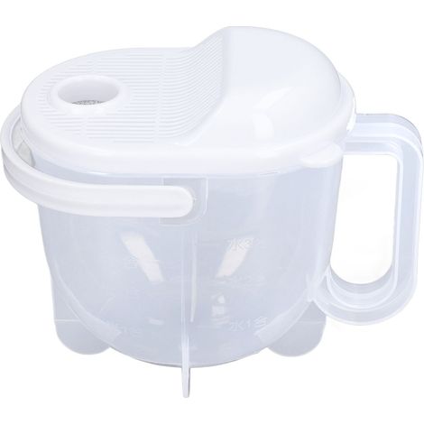 Bol à riz à rinçage à eau en ABS transparent avec passoire fine et poignée auxiliaire, panier de nettoyage du riz pour la cuisine (1/5)