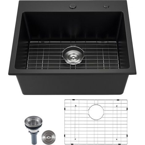 Évier de Cuisine Moderne en Granit de 63 - 5 cm Évier à Poser à (1/5)