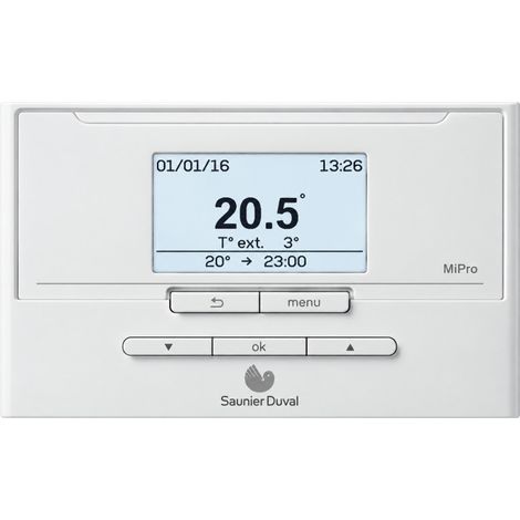 Régulateur Filaire de Chauffage Thermostat SAUNIER DUVAL Mipro Programmable - 0020218373 (1/3)