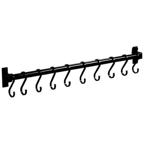 QORVA-Barre de Cuisine Aluminium Barre Murale Porte Ustensiles de Cuisine avec 7 Crochets，pour Salle de Bain Placards Meuble Chambre Vêtements，Starlight Accessoire de rangement pour cuisine