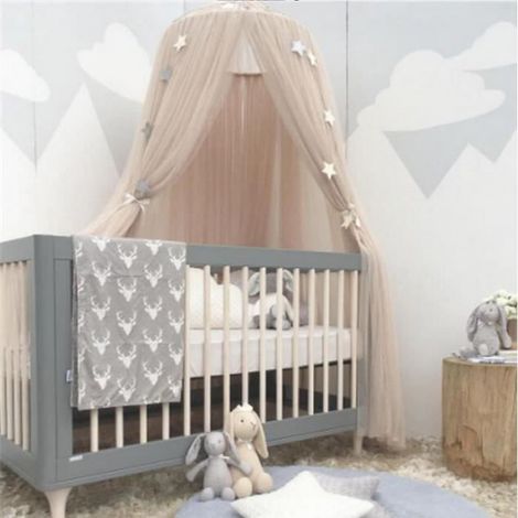Moustiquaire - Tente De Dôme Pour Lit Enfants - Diamètre 60 Cm Longueur 240 Cm - Polyester - Khaki - 1 Pièce (1/3)