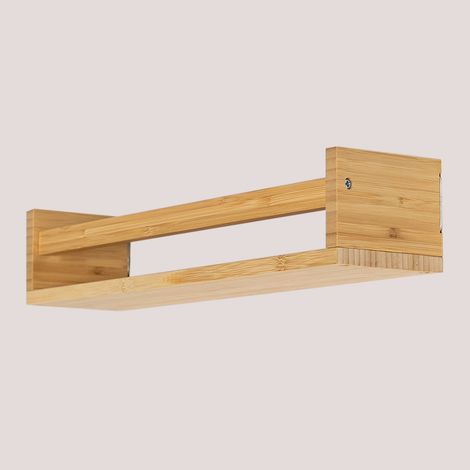 Sklum – Étagère murale en bambou 40 cm – Design naturel – Charge maximale 10 kg – Fixation murale incluse – Pour salon, cuisine, chambre (1/5)