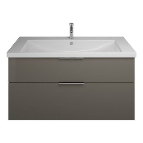burgbad Eqio lavabo en céramique avec meuble sous-lavabo, largeur (1/2)