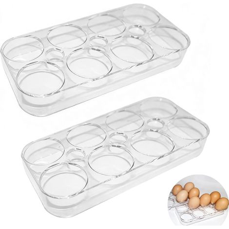 Lot de 2 porte-œufs avec capacité de 8 œufs (16 œufs au total), boîtes à œufs transparentes pour réfrigérateur, rangement pratique pour cuisine et camping (1/5)