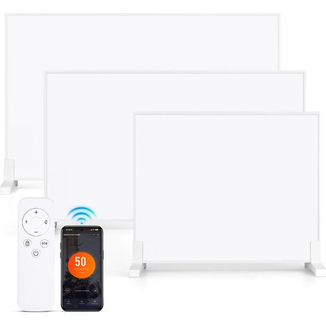 TolleTour Riscaldatore a infrarossi con telecomando, 300 W, termostato e touchscreen (1/5)