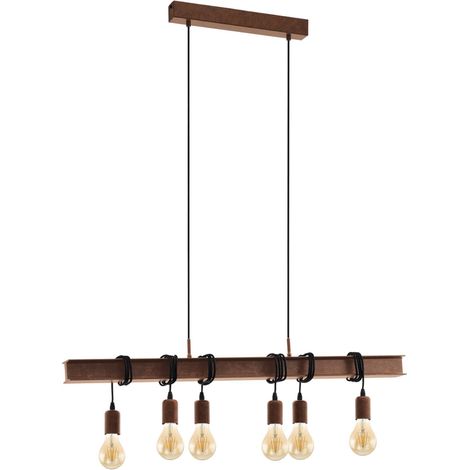 Vieille lampe pendante Eglo en métal brun antique uniquement des ampoules 220-240 V IP20 - Metallo (1/5)