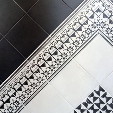 Aelle - Carrelage sol / mur effet ciment motif feutré 20x20 cm VODEVIL BELLARIA 2 BORDURE - Vendu par boîte de 1 m² (1/5)