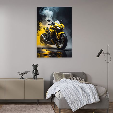 Wandbild Gelbes Motorrad Motorrad 40x60 (1/4)