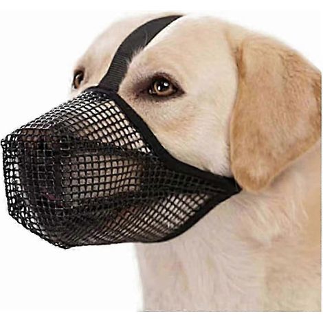 Housse anti-aboiements pour chiens, maille respirante, noire, taille XL (1/5)