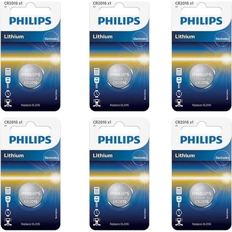 .Philips CR2016 Blister de 6.