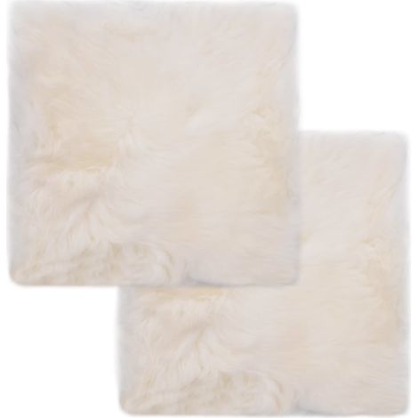 vidaXL Chair Pads 2 pcs White 40x40 cm Genuine Sheep Leather (1/5)