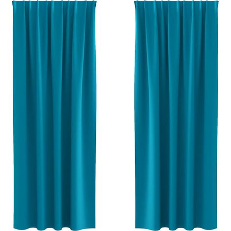 Maison Exclusive - Verdunkelungs-Vorhänge mit Ringen 2 pcs Türkis