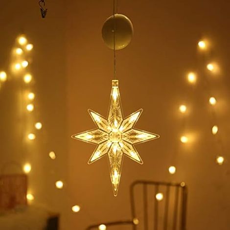 Lampe de Noël à Ventouse avec 8 Lumières de Noël à LED (A) (1/5)