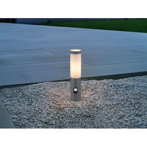 LED Sockelleuchte in Anthrazit & Opal mit Bewegungsmelder, Höhe 45cm (1/5)