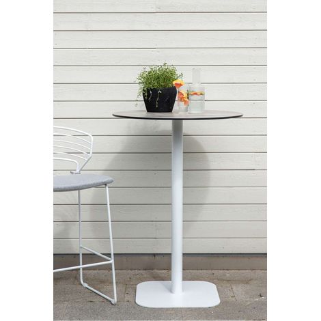 Milano table de jardin table de bar Ø70 blanc.