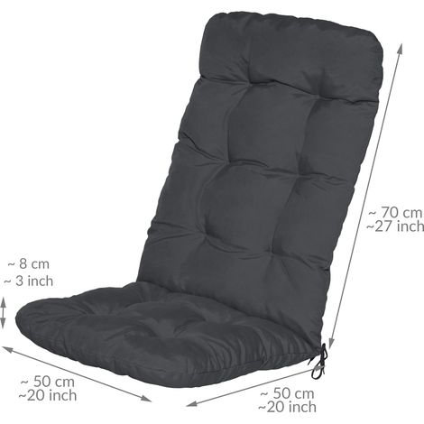 6er Set Hochlehner Auflagen Flair HL, 120x50x8cm, Graphitgrau