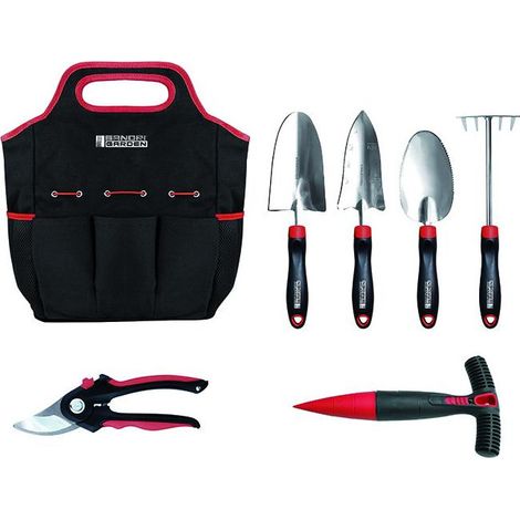 Kit d'outils de jardin Sandri, sg-a90 inox en sac, 6 pièces (1/3)
