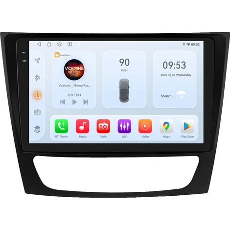 Autoradio, touchscreen, compatibilità con smartphone, compatibile con Mercedes Benz Classe E W211, Classe GLS W219, W463, W209, QS4 (1/2)