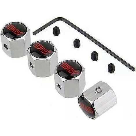 Bouchons de valve de pneu antivol pour roues extérieures de voiture, compatibles avec Subaru STI XV, Forester, Outback, Impreza, Legacy, WRX et BRZ. Accessoires Shry (1/4)
