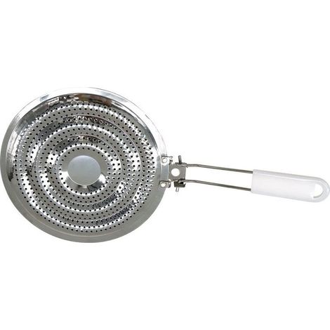 Diffuseur de chaleur pour cuisinière / Plaque de répartition de la chaleur, accessoire pour cuisinière à gaz, blanc, acier inoxydable, 20,5 cm (1/5)