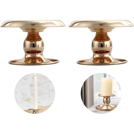 2 Pièces Supports de Bougie, Décoration de Table Style Européen, Vintage Bougeoir de Décoration de Table Mariage, Bougeoirs Détenteur, Chandelier Vintage en Fer Forge, pour Fête Maison Mariage-Fei Yu (1/5)