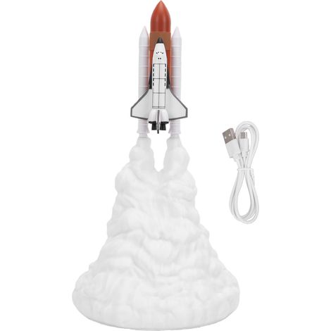 Lampe de nuit spatiale imprimée en 3D, en ABS, avec capsule LED créative et originale, idéale pour décorer un bureau ou une chambre. (1/5)