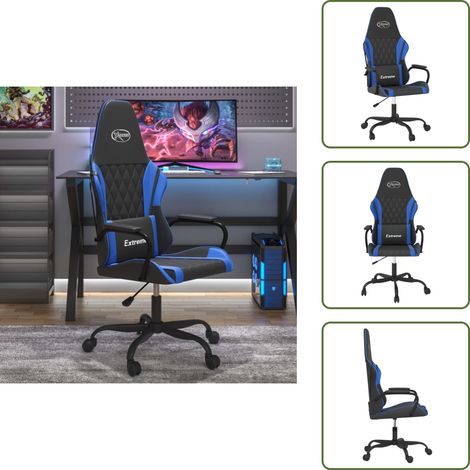 Design gaming - vidaXL Sedia da Gaming Nera e Blu in Similpelle - Altezza regolabile