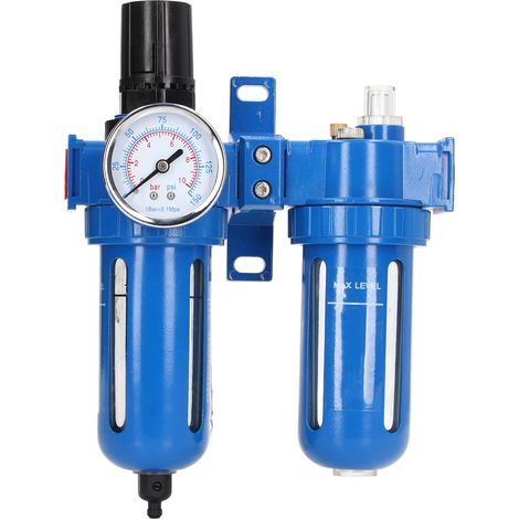 Filtre Régulateur et Lubricateur Haute Dureté Alliage de Zinc 2 Étages Séparateur d'Eau Compresseur d'Air Filtre à Air 1/2 NPT (1/5)