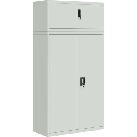 Maison Exclusive - Armadio Classificatore Grigio Chiaro 90x40x180 cm in Acciaio