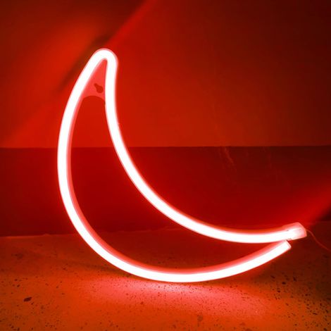 Lampe Lune - Luminaire LED Murale ou Sur Pied - Éclairage Doux pour Chambre à Coucher Décoration Intérieure Fête Anniversaire Noël - 30 x 10 cm - Alimentation USB ou Piles (1/5)