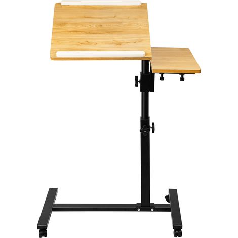 Mesa Ordenador Portátil, Mesa para portatiles con 4 ruedas, Que ahorra espacio, Altura ajustable de 65 a 95 cm, Escritorio para trabajar de pie o sentado, Arce (1/5)