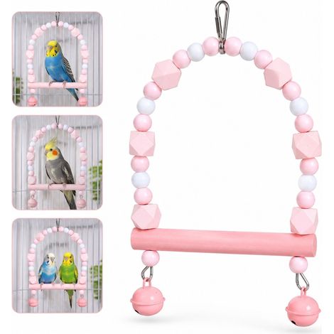 2 Pièces Balançoire pour Perroquet en Paille de Jonc, Dimensions 12×17 cm, Perchoir Suspendu pour Cage à Oiseaux (1/5)