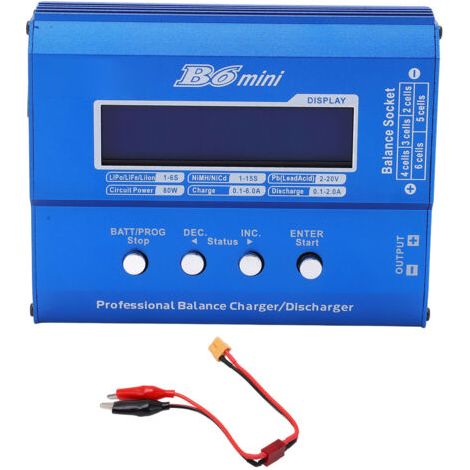 Chargeur intelligent pour batteries lithium-polymère, dispositif de décharge équilibrée 80 W / 6 A, tension continue 11–18 V