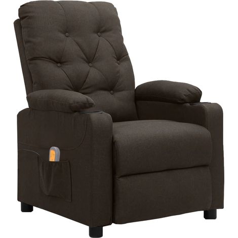 Massagesessel Dunkelbraun Stoff vidaXL (1/5)